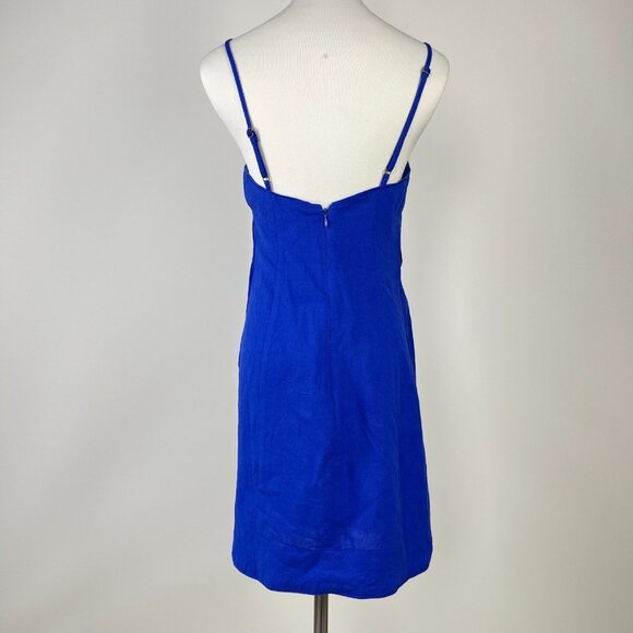 NWT Farm Rio Blue Linen Blend Sleeveless Mini Dress Size S - Picture 6 of 14